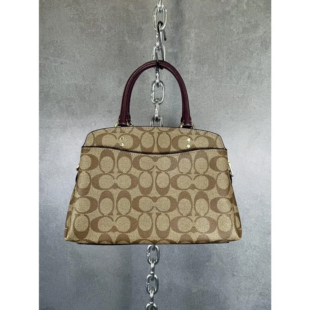 COACH LILLIE Mini Carryall Crossbody Signature Canvas Boysenberry 91494 $398